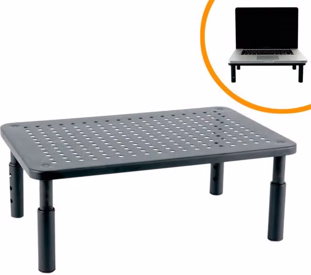 Nordara Black 3-Height Adjustable Metal Laptop Stand Ergonomic Riser – 1