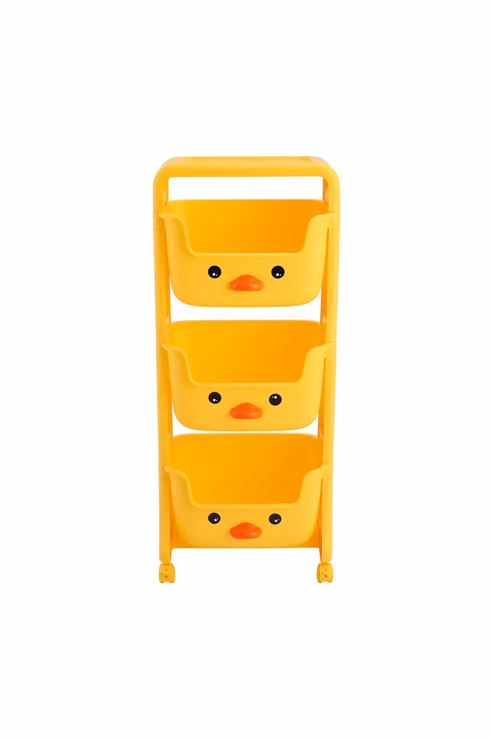 Living and Home 3-Tier Rolling Toy Storage Rack Trolley Cart in Yellow – 2