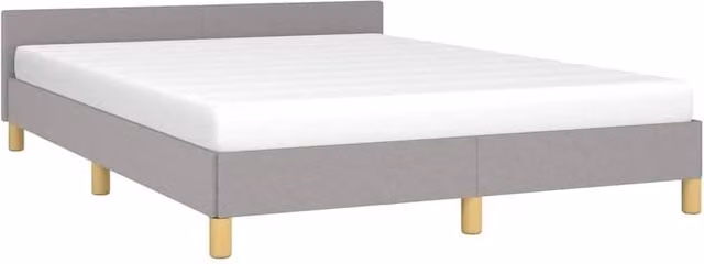 Berkfield Home Upholstered Super King Bed Frame with Headboard, Grey, W/D/H: 180 x 200 x 186 cm – 1