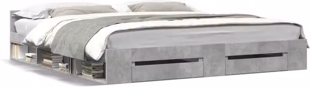 Berkfield Home Super King Bed Frame with Drawers, Concrete Grey, W/D/H: 180 x 200 cm – 1