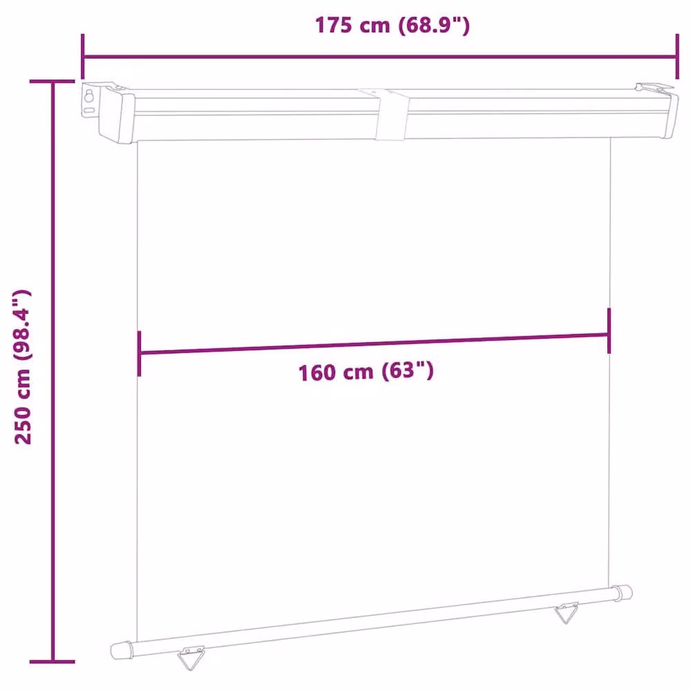 Berkfield Home Stylish Balcony Side Awning in Blue, W/H: 175 x 250 cm – 5