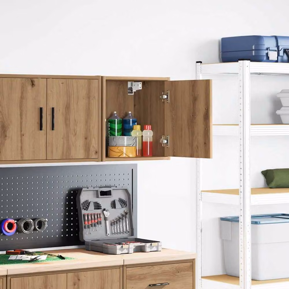 Berkfield Home Artisan Oak Wall Mounted Garage Cabinet in Brown – 2