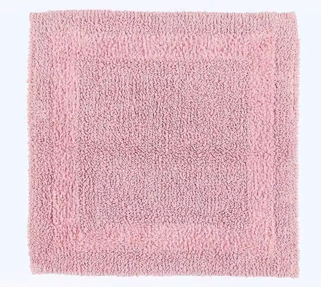 Homescapes Luxury Square Cotton Bath Mat, Blush Pink, W/D/H: 50 x 50 x 1 cm