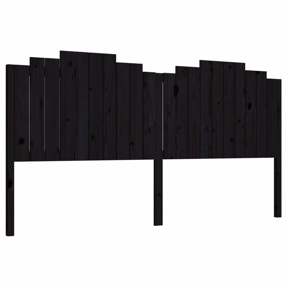 Berkfield Home Beautiful Bed Headboard in Black Solid Pine, W: 206 cm, D: 4 cm, H: 110 cm – 2