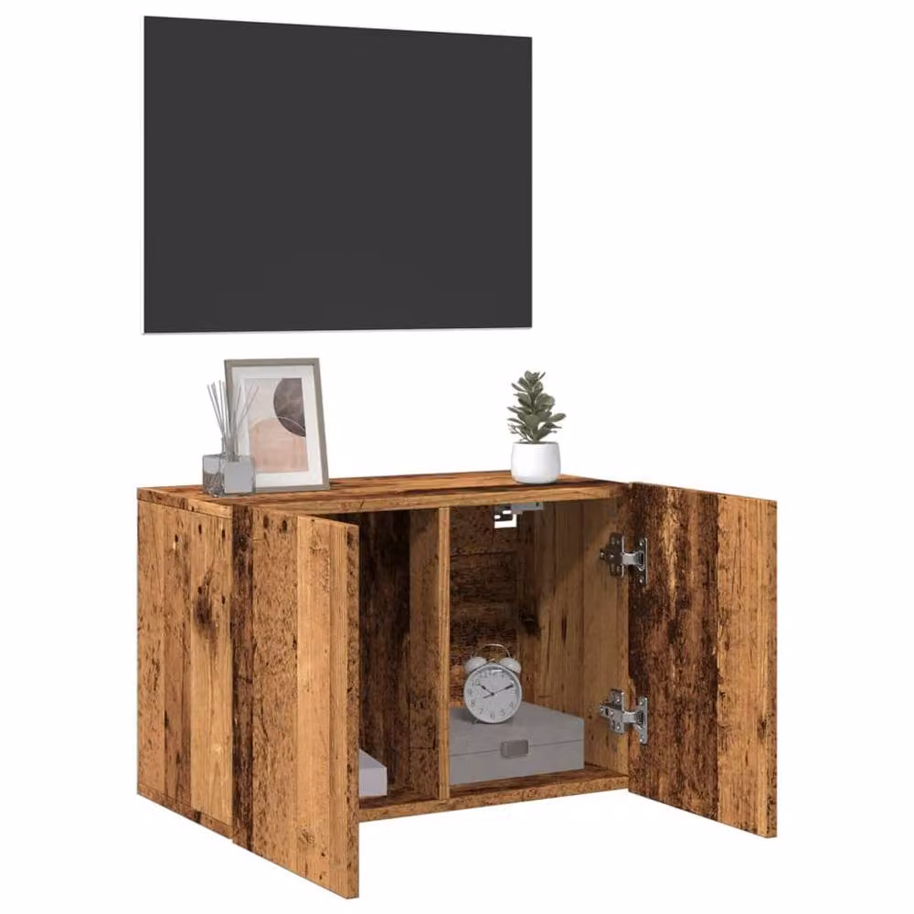 Berkfield Home Wall-mounted Rustic Old Wood TV Cabinet in Brown, W/D/H: 60 x 30 x 41 cm – 4