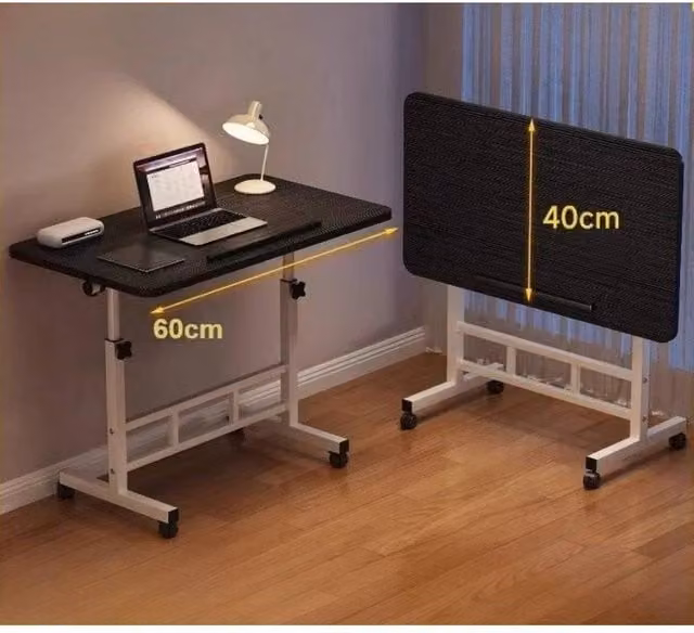FORGEVIO Black Portable Mobile Laptop Desk with Castors