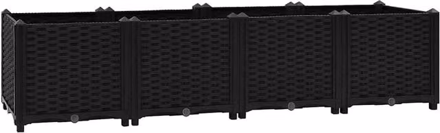 Berkfield Home Black Polypropylene Raised Bed W: 160 cm, D: 40 cm, H: 38 cm