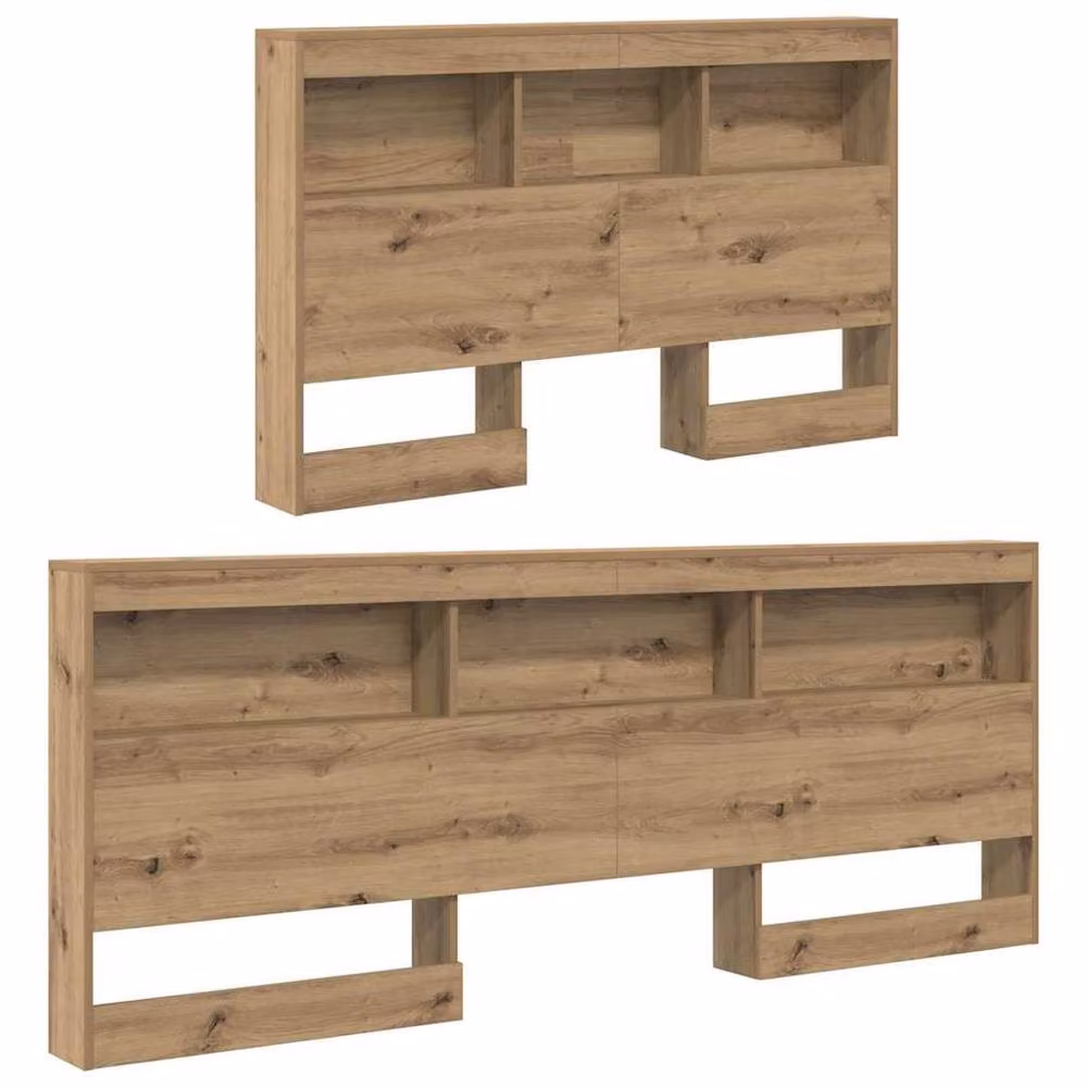 Berkfield Home Artisan Oak Storage Headboard with Shelf, Brown, Width: 120 cm – 4
