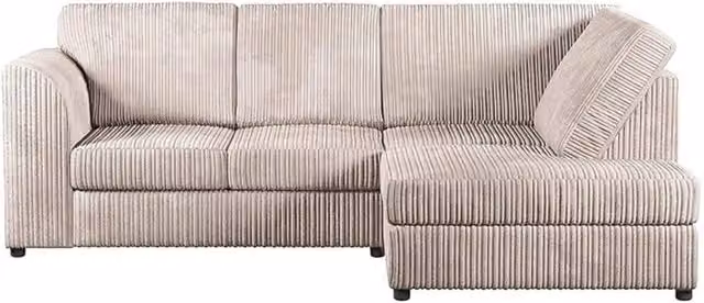 Bliss Furniture Jumbo Cord High Back Right Hand 4 Seater Corner Sofa in Beige