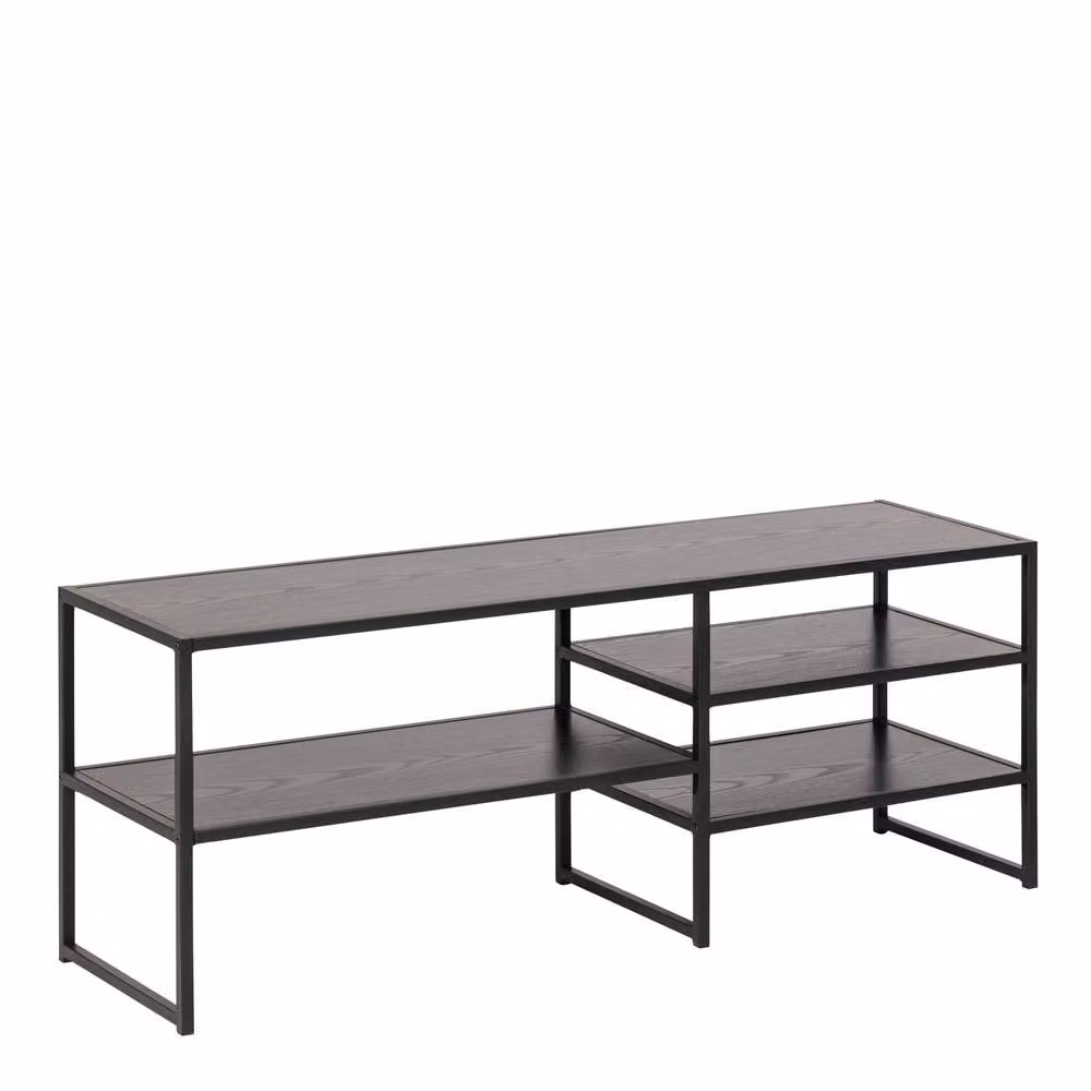 Wyld Haus El Paso Black Metal Open TV Unit with 3 Shelves, W/D/H: 108 x 46 x 33 cm – 2