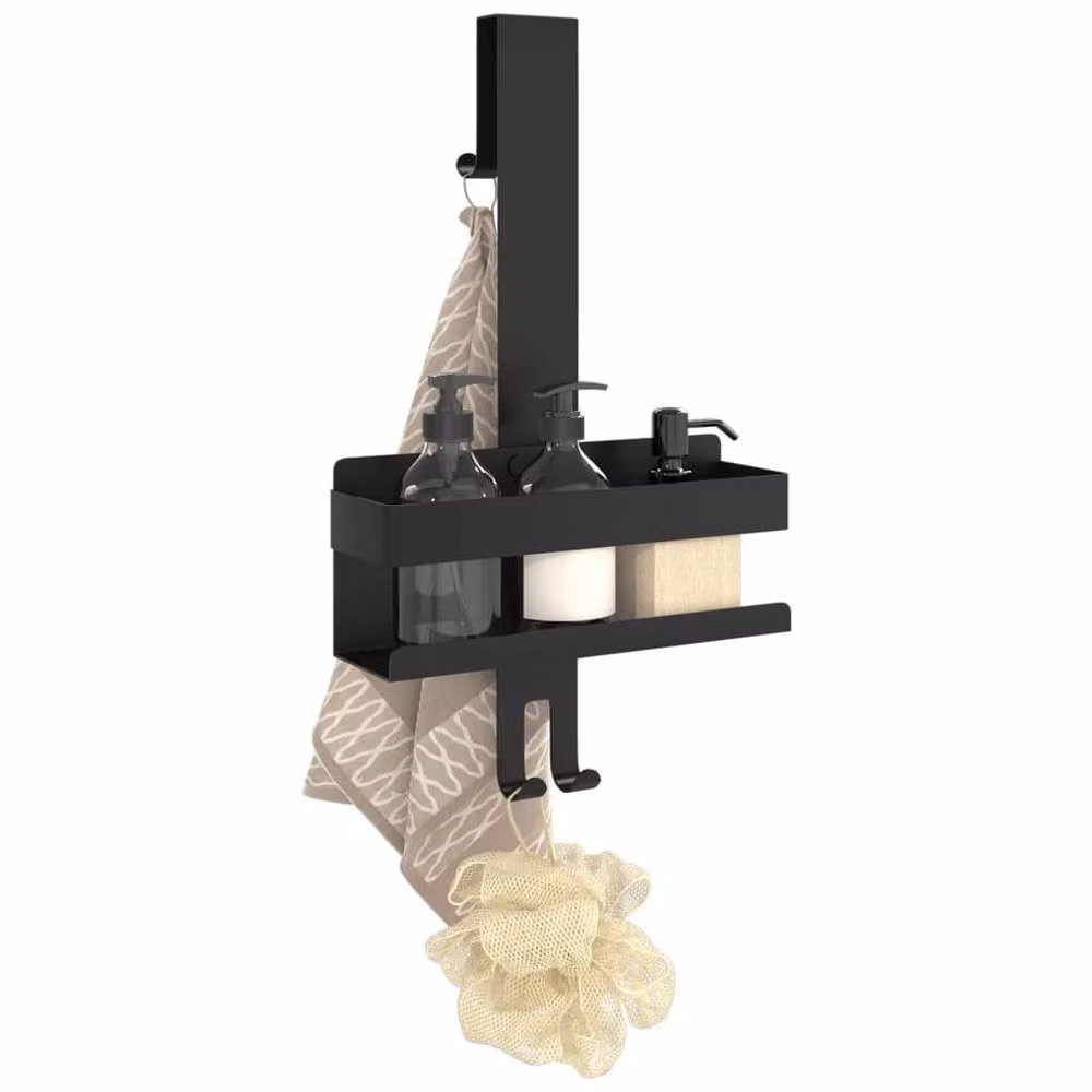 Berkfield Home Hanging Shower Caddy in Matt Black Brushed 304 Stainless Steel – 3