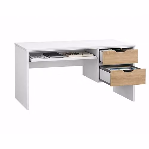 Kidsaw Modern White Writing Desk with Single Pedestal Storage Drawers W/D/H: 100 x 50 x 75.5 cm – 2