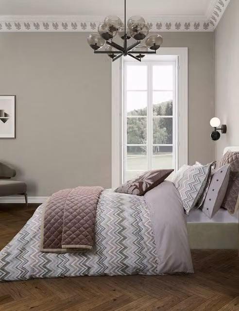 Bedeck of Belfast Claudia Quilted Velvet Throw in Pink Mix