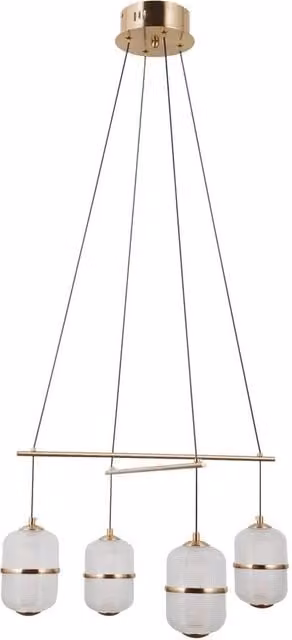 Netlighting Alani Multi Arm Pendant Ceiling Light in Gold/Brass with 4x LED Warm White Bulbs