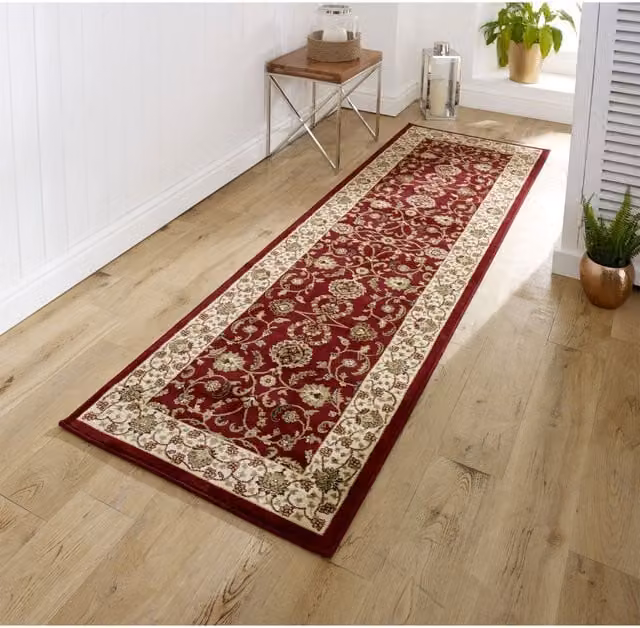 Melrose Interiors Red Oriental Flat Weave Area Rug, W: 68 cm, L: 235 cm