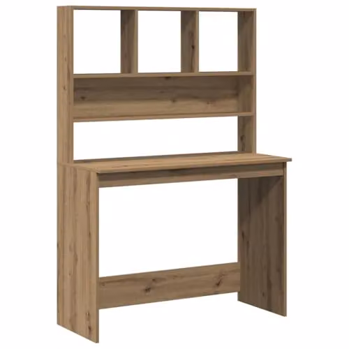 vidaXL Computer Desk with Shelves in Artisan Oak and Brown, W/D/H: 102 x 45 x 148 cm – 1