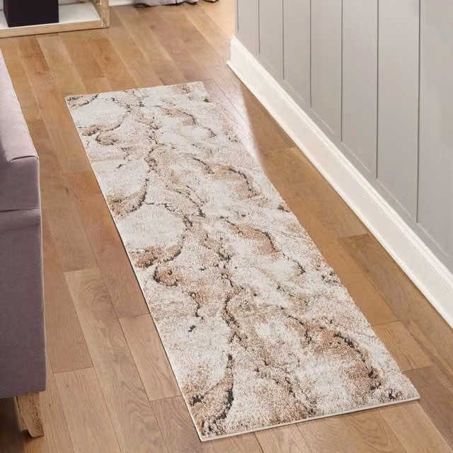 Desire Rugs Essence Abstract Modern Area Rug for Living Rooms, Bedrooms or Hallways, Orange and Multicolour, W: 220 cm, D: 60 cm