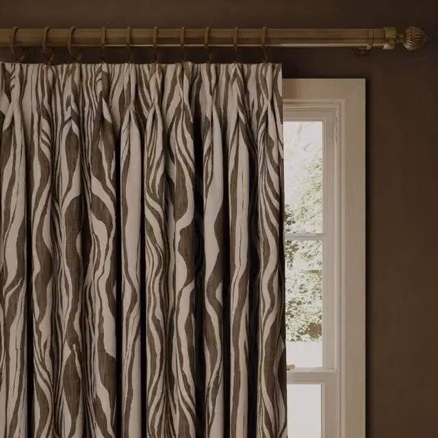 House of Hackney Dazzle Cotton Linen Fabric Panel Curtain in Brown