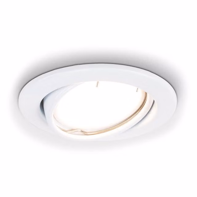 MiniSun Pack of 6 Fire Rated Gloss White Tiltable GU10 Recessed Ceiling Downlights with 5W Warm White LED Bulbs – 1