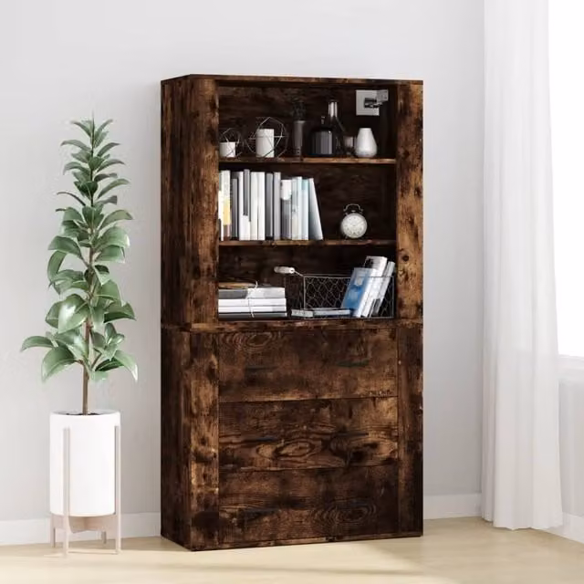 Berkfield Home Smoked Oak Highboard in Brown – 1