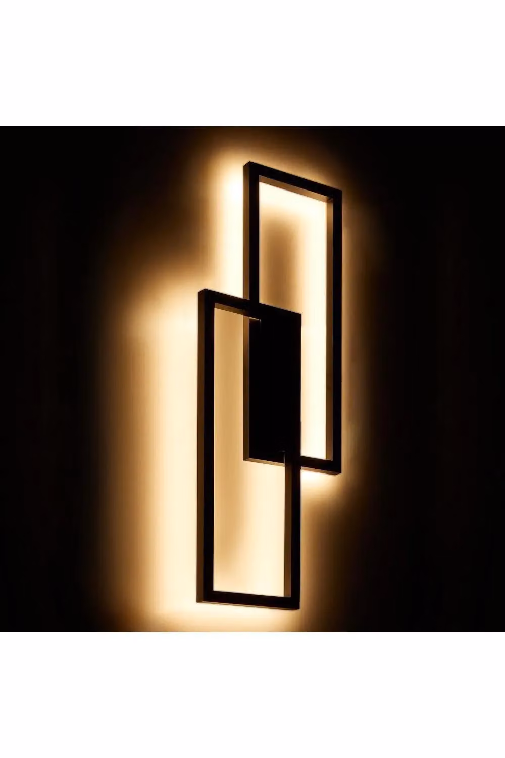 H&O Direct Industrial Rectangular LED Wall Light in Black – 2