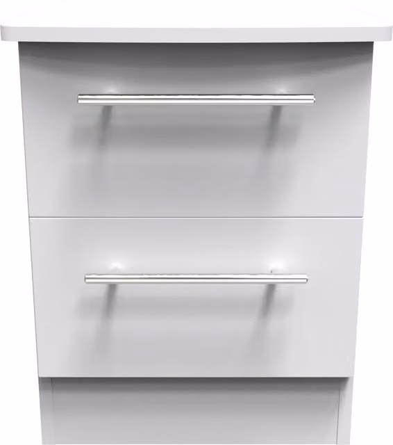 Sherwood Ready Assembled 2 Drawer Bedside Cabinet in Grey Matt