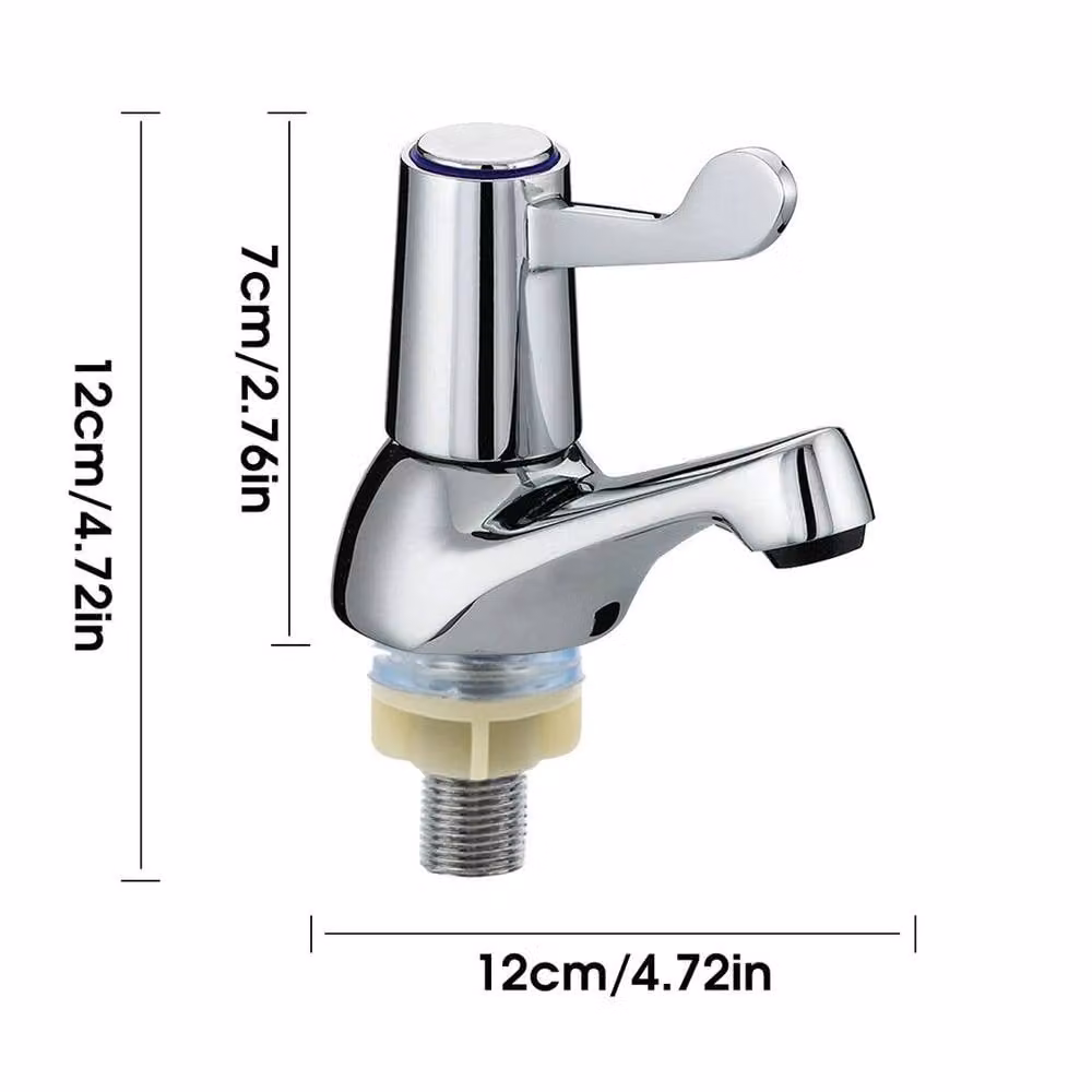 SPETLEK Pair of Silver Chrome Lever Bathroom Basin Taps