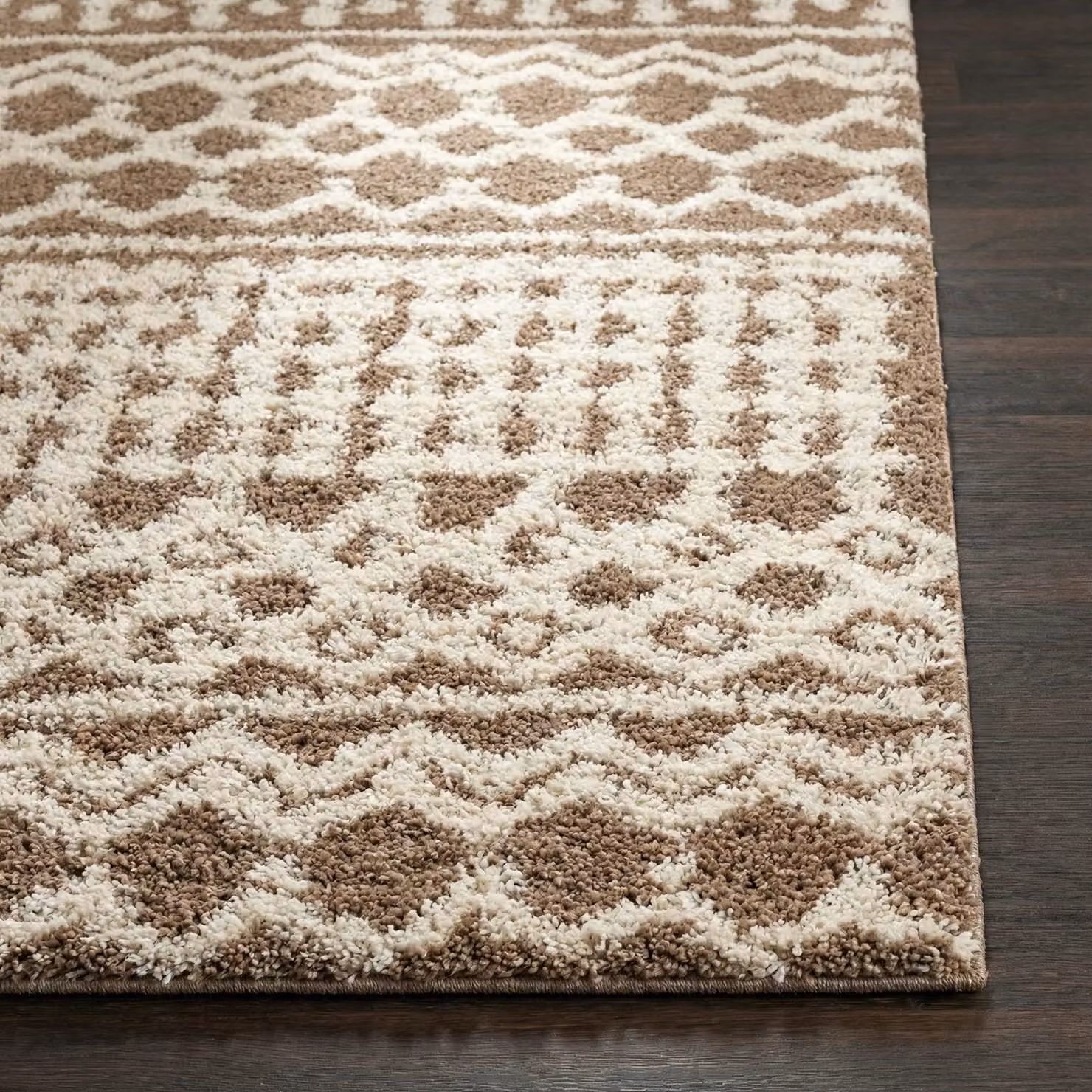 Livabliss Urban Geometric Shag Rug in Beige, Blue, Pink and Grey, W/D/H: 130 x 190 cm – 4