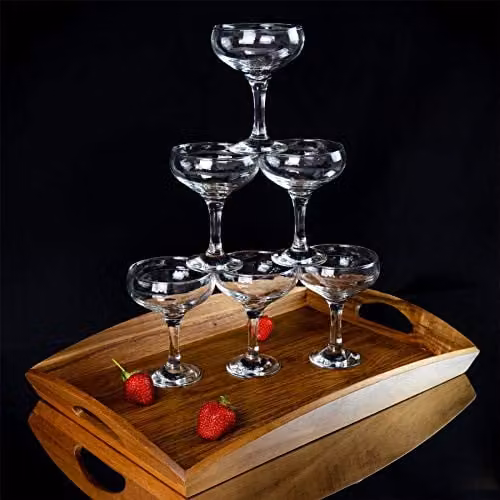 Rink Drink Transparent Cocktail Glass Saucers, 235ml, Pack of 6 – 2