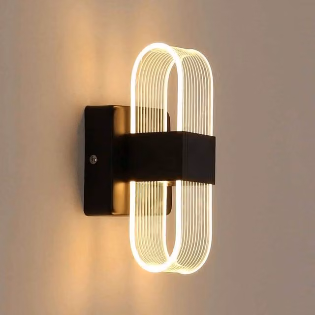 EONLION 12W Modern 3-in-1 LED Up and Down Wall Light in Black with 3 Colour Temperatures