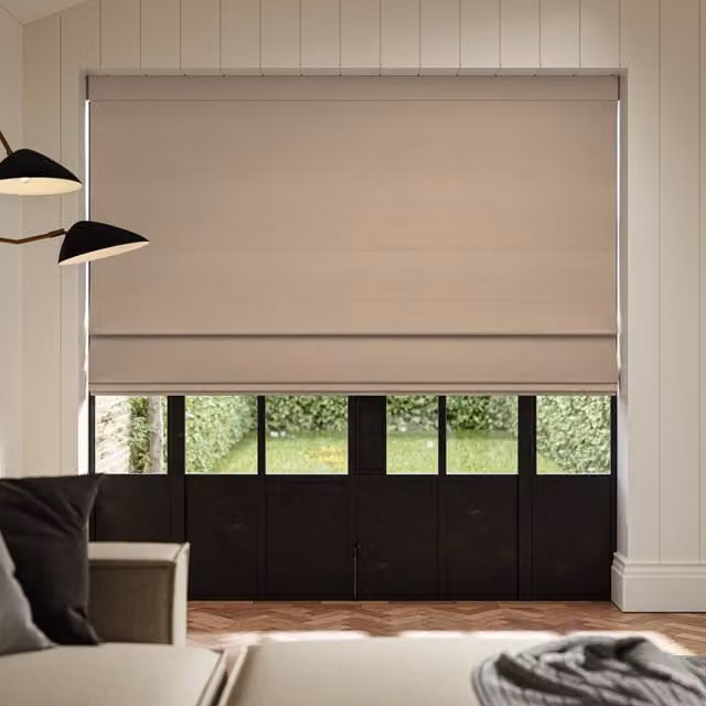Ante Decor Virtus No Joins Soft Dim Out Made To Measure Roman Blind in Nougat Beige