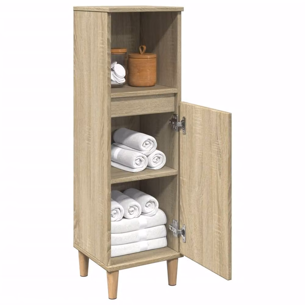 Berkfield Home Wall Mounted Bathroom Cabinet in Brown, W/D/H: 30 x 30 x 100 cm – 2