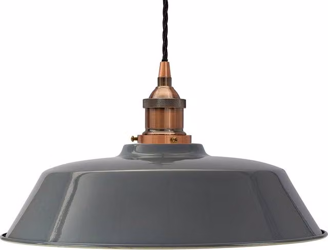 SE Home Chancery Pendant Light in French Grey with Antique Copper and Black Twisted Details