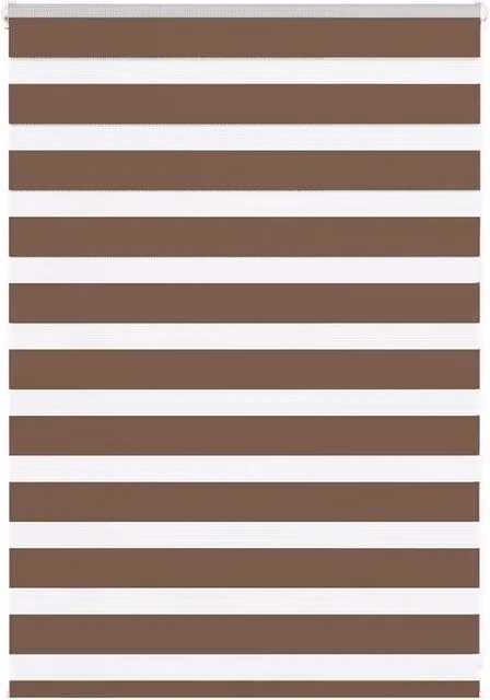 Berkfield Home Brown Polyester Zebra Blind W/H: 95.9 x 100 cm
