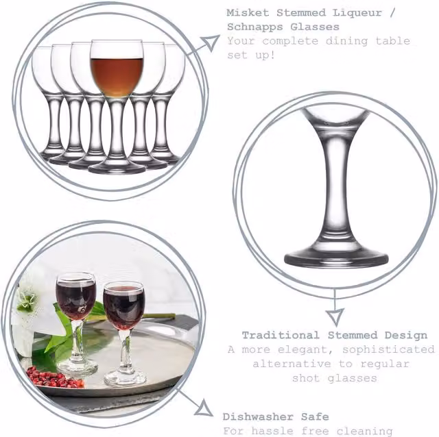 LAV Misket Sherry Wine Glasses, Transparent, 55ml, Pack of 12 – 1