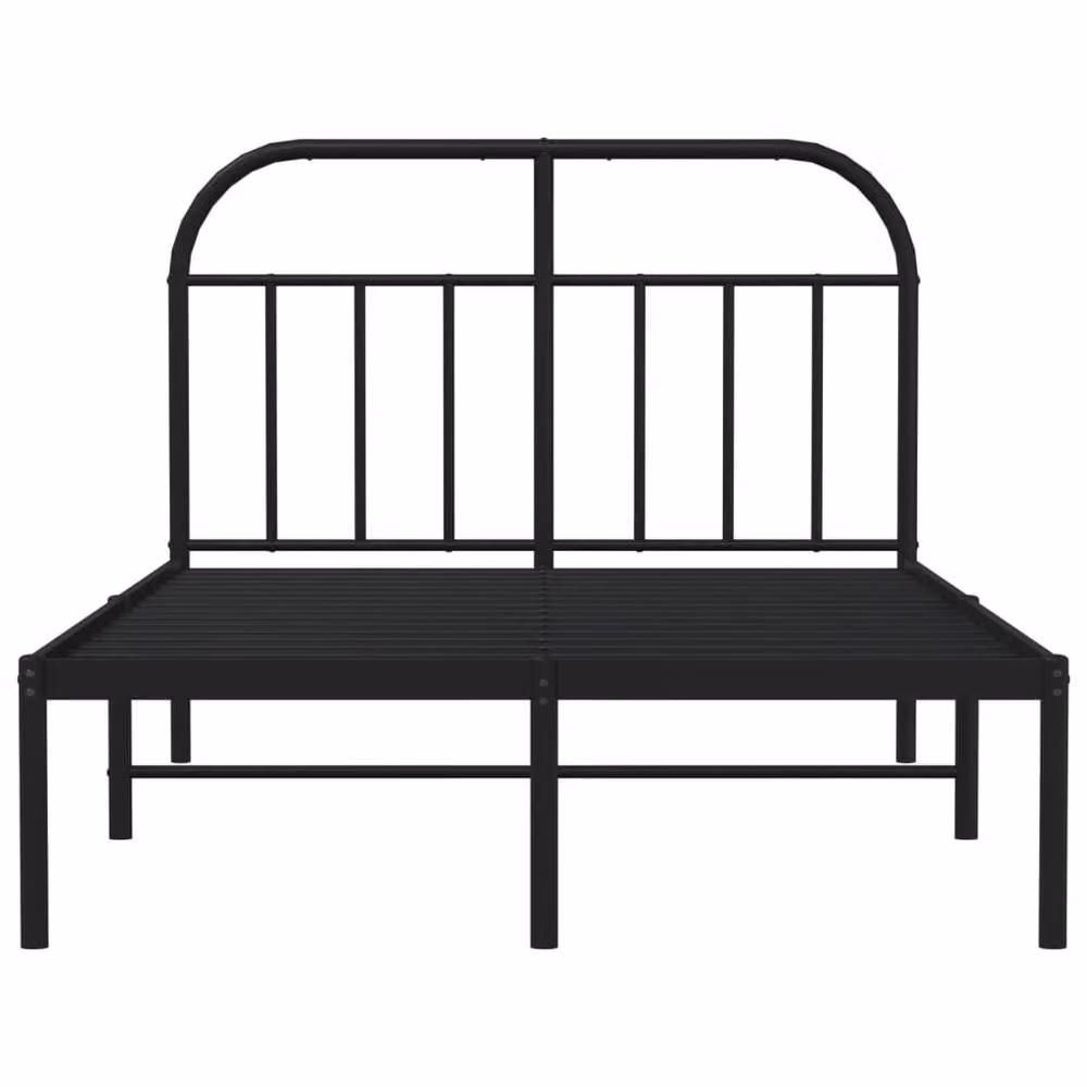 Berkfield Home Metal Bed Frame with Headboard in Black, W/D/H: 120 x 190 cm – 3