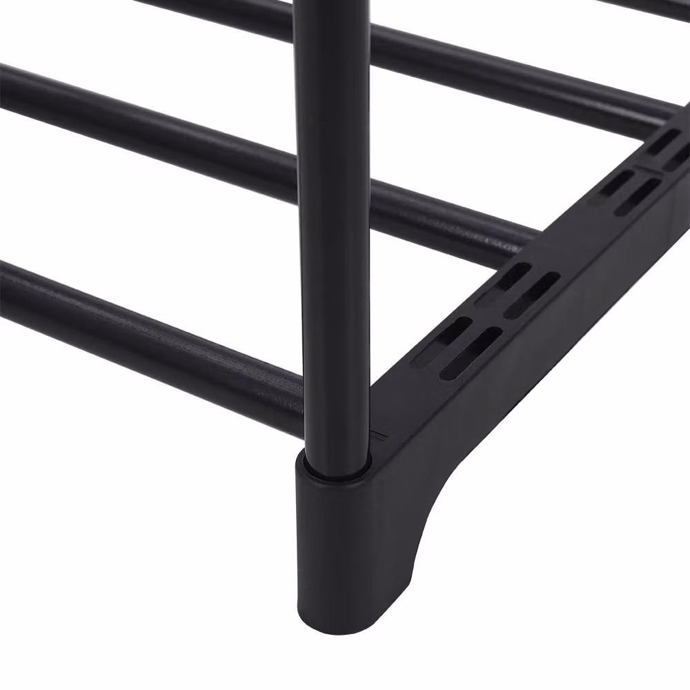 Living and Home 10 Tier Metal Shoe Rack with Adjustable Shelves in Black, W/D/H: 44 x 25 x 175 cm – 5