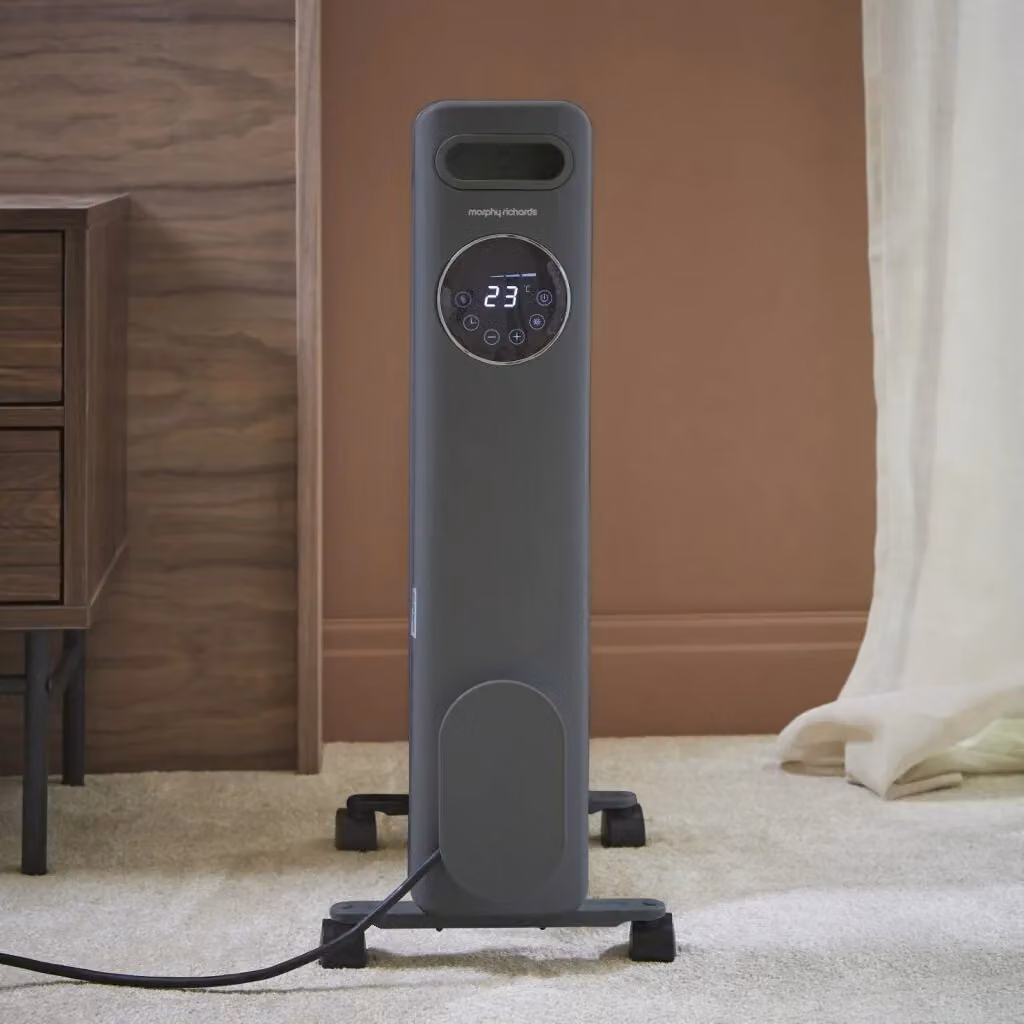 Morphy Richards HeatFlux 2kW Digital Oil Filled Radiator with Remote Control, Grey – 3