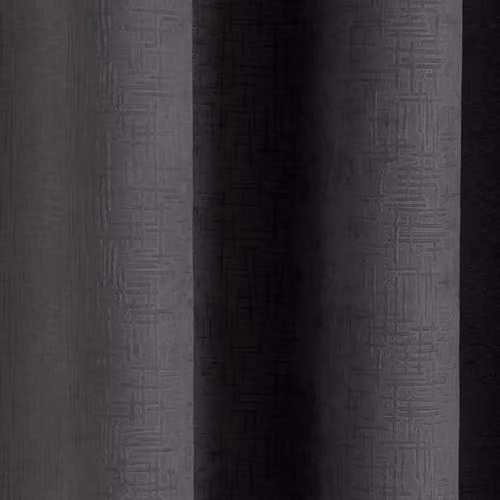 Enhanced Living Black Plain Textured Thermal Eyelet Curtains, W: 168 cm, H: 229 cm – 2
