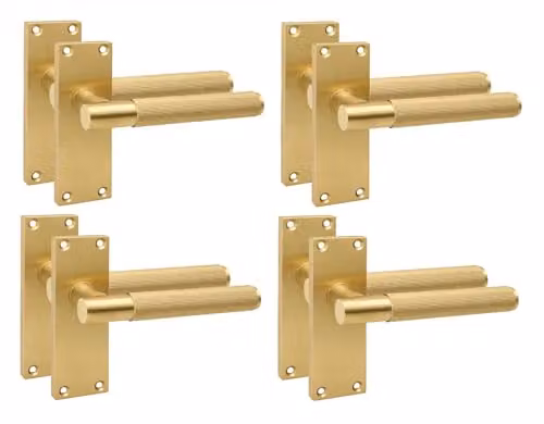 Golden Grace Victorian T-Bar Interior Door Handle Set in Gold and Brass, 4 Pairs