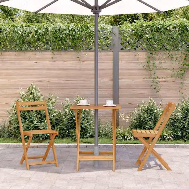 Berkfield Home Durable Folding Garden Table in Brown Solid Acacia Wood W/D/H: 60 x 60 x 75 cm – 1