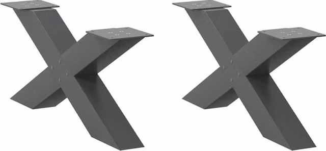 Berkfield Home X-Shaped Coffee Table Legs, 2 Piece Anthracite Steel Set, H: 70 cm, W: 30.5 cm – 1