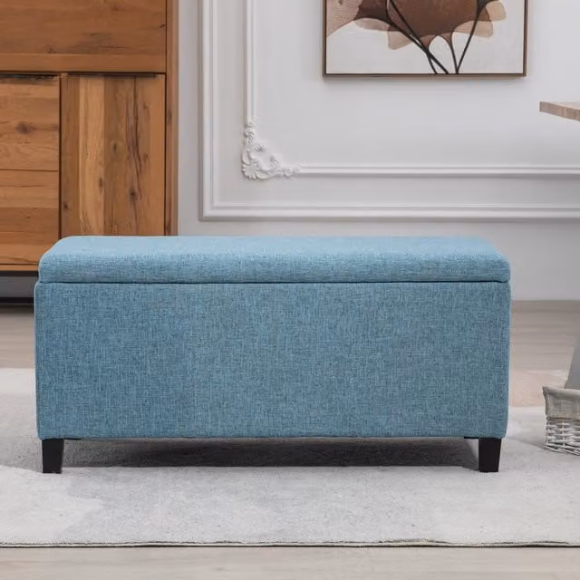 Artemis Home Henbury Fabric Storage Ottoman in Petrol Blue