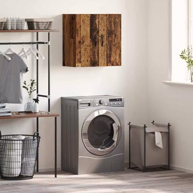 Berkfield Home Wall Mounted Cabinet in Old Wood Brown, W/D/H: 60 x 31 x 60 cm