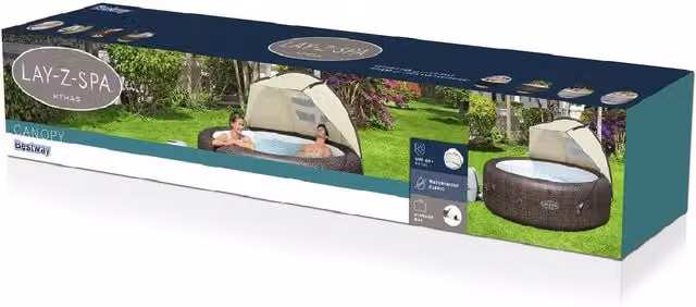 Bestway Lay Z Spa Detachable Sun Canopy in Beige and Multicolour with UPF 40+ Polyester