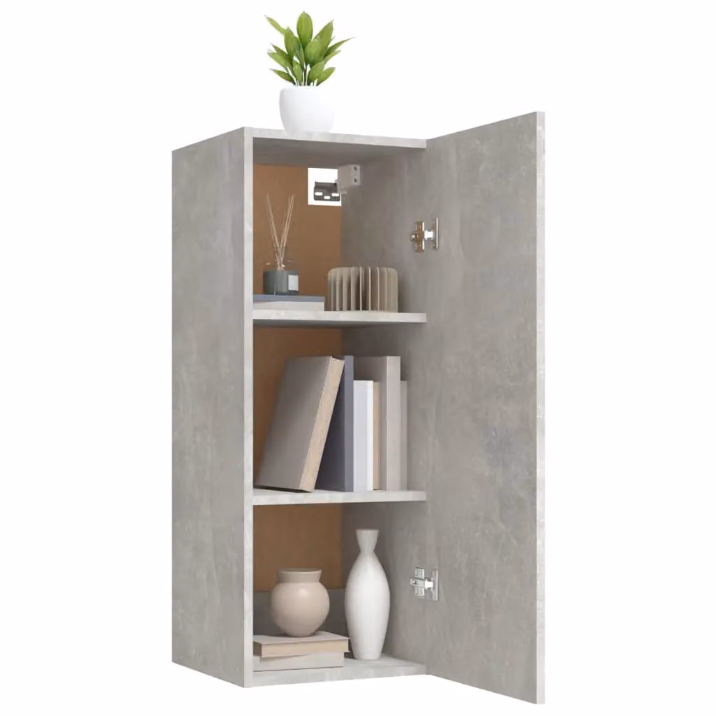 Berkfield Home Wall Cabinet in Concrete Grey, W/D/H: 34.5 x 34.0 x 90.0 cm – 2