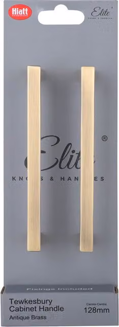 Elite Knobs & Handles Pack of 2 Tewkesbury Bow Cabinet Handles in Brushed Brass, 128mm