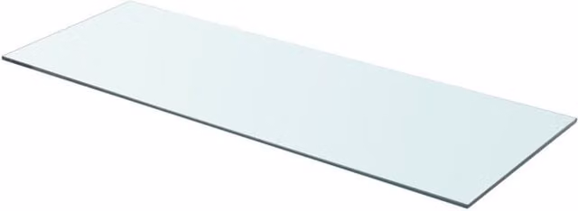 Berkfield Home Wall Mounted Glass Shelf Panel, Transparent, W: 80 cm, D: 30 cm, H: 1.5 cm