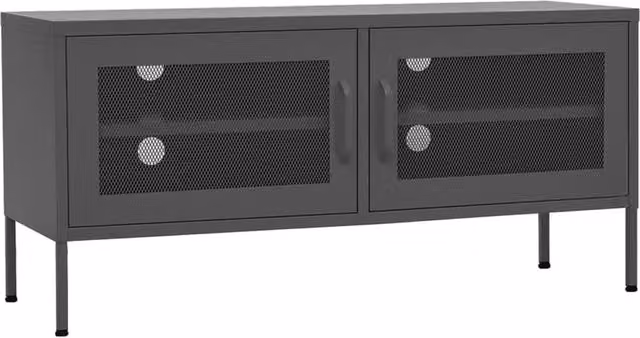 Berkfield Home Industrial Metal TV Cabinet in Anthracite Grey, W/D/H: 105 x 35 x 50 cm – 1