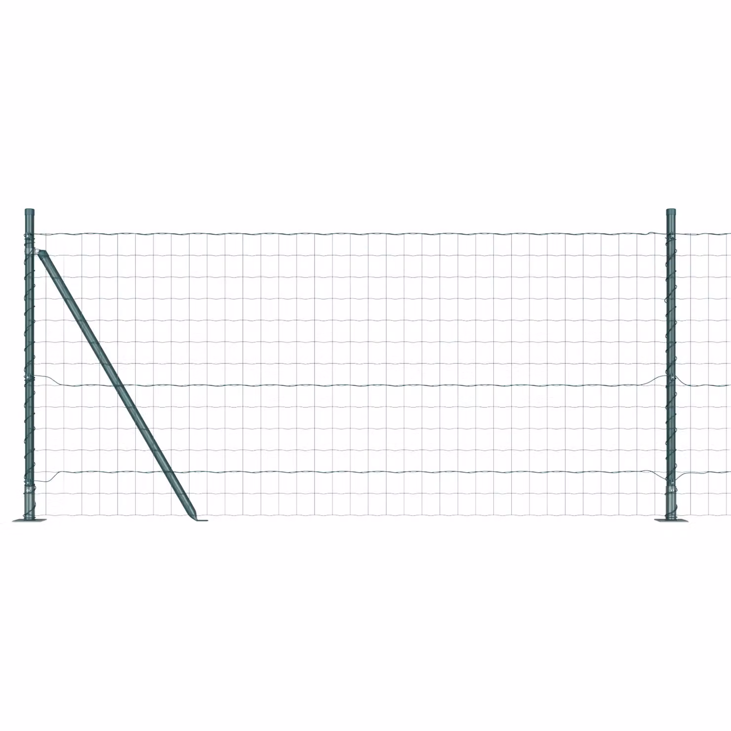 Berkfield Home Euro Fence with 7 Flanged Posts, Galvanised Steel, Silver, 0.8 x 10 m – 1